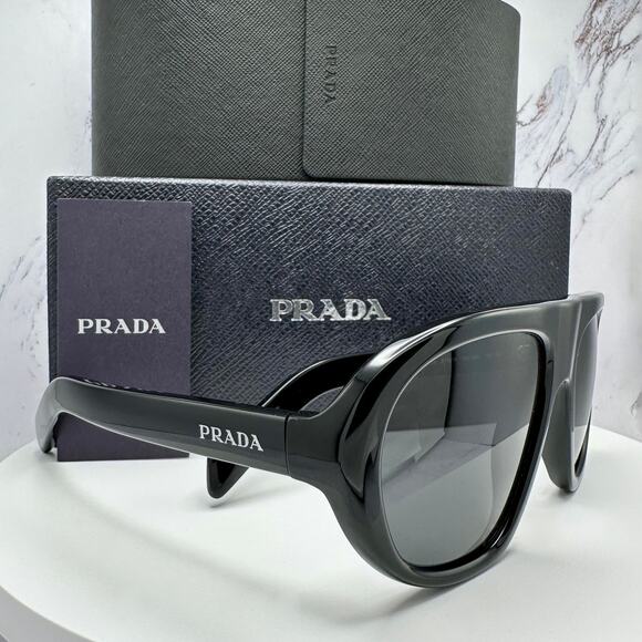 Prada Other - New PRADA Sunglasses PR C05S 16K08Z Black 2025 Collection Aviator Shield Mask